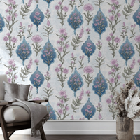 Papier peint vinyle PVC imperméable KingMair, motif floral traditionnel malaisien pour hôtel, chambre, salon, administration
