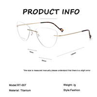 Lunettes à monture optique sans monture en titane pur ultraléger avec logo personnalisé Lunettes de presbytie oeil de chat coupe diamant