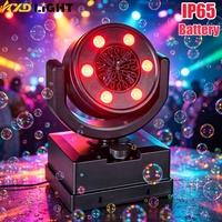 Máquina de Burbujas LED con Cabezal Móvil, Alimentada por Batería, IP65, Efecto de Burbujas Coloridas para Escenarios al Aire Libre, Bodas, Parques, Conciertos y Espectáculos
