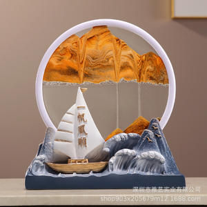 Ornement de sables mouvants de voile lisse résine de décompression créative artisanat décoration d'entrée en gros décoration haut de gamme - Product Image 1