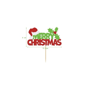 Juego de Adornos para Pastel de Navidad con Letrero de Feliz Cumpleaños, Gorro de Santa Claus y Adornos de Feliz Navidad para Decoración Festiva de Postres Navideños - Product Image 5