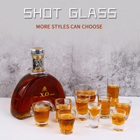 Verre à shot en verre épais personnalisé avec logo, pour spiritueux, brandy, whisky, tequila – Vente en gros, haute qualité, sublimation