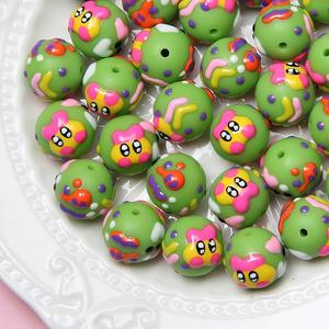 Venta al por mayor pulsera multifacética lindo dibujo animado pintado a mano cuentas estrella tarjeta cuero cuentas DIY accesorios acrílico cuentas - Product Image 2