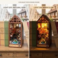 Hamaileon DIY STEM Lehrreiches Märchenhaftes Holz-Buchnischen-Set Großhandel Die Stadt des Wassers Französische Stadt 3D-Puzzle Geschenk für Erwachsene