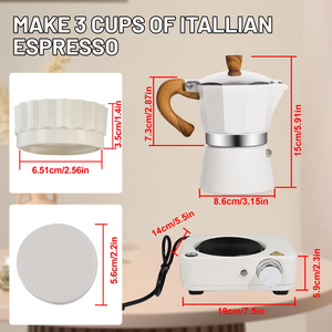 Custom 7-in-1 Stovetop Camping Coffee Maker Espresso Moka <b>Pot</b> Gift <b>Set</b> with Manual Coffee Grinder - Product Image 2