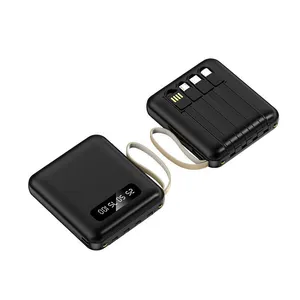 סיטונאי מובנה 4 ב-1 כבל USB 5000mAh 20000mAh 10000mAh בנק כוח LED אור מיני טעינה מתנת בנק כוח עם כבלים