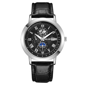 Nouvelle montre pour homme élégant calendrier à trois yeux bracelet en cuir montre-bracelet montre à quartz pour hommes - Product Image 2