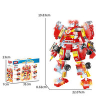 Woma Factory OEM ODM Asamblea 6 Camión de bomberos 1 Robot transformador Niños Coche Bloque de construcción Juego de ladrillos para niños (C0651)