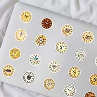 50 pegatinas retro de PVC impermeables con diseño de reloj y grafiti de dibujos animados para decoración DIY de vasos, fundas de teléfono y cuadernos