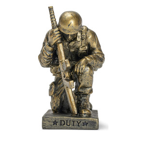 Estatua <span class=keywords><strong>de</strong></span> <span class=keywords><strong>Soldado</strong></span> Rezando, Figura Decorativa <span class=keywords><strong>de</strong></span> Resina Dorada <span class=keywords><strong>de</strong></span> 5 Pulgadas para Mesa, Personalizable - Product Image 3