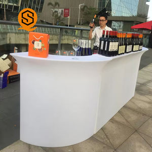 Bancone Bar Illuminato Shinestone con LED per Discoteca, Portatile, in Plastica Bianca, per Ristorante, Caffè e Bar - Product Image 5