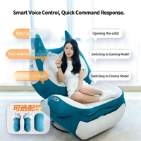 Fauteuil inclinable intelligent en peluche avec commande vocale, massage et fonction pivotante pour le gaming, la chambre et le home cinéma