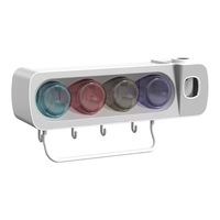 Porte-brosse à dents de salle de bain OEM perforation libre rince-bouche ventouse brossage mural avec distributeur de dentifrice