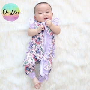 Pyjamas personnalisés en <span class=keywords><strong>fibre</strong></span> de bambou pour bébés, boîtes mystères joyeuses, combinaisons à volants pour enfants - Product Image 5