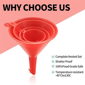 Corong Plastik Serbaguna 4 Buah dengan Mulut Lebar untuk Penggunaan Otomotif dan Dapur-Ukuran Mini Kecil Sedang Besar - Product Image 5