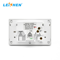 Prise électrique murale intelligente Leishen noire, argentée et blanche avec prise micro USB, interrupteurs et chargeurs USB, prise australienne