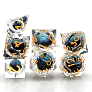 Fabricante Mayorista de Dados DND, Dados Poliédricos de Resina con Ojos de Dragón, Juego de Dados de Bordes Afilados para DND RPG - Product Image 5