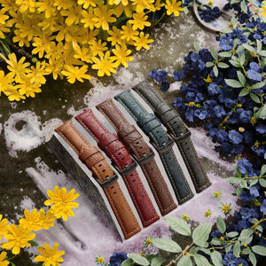 Genuine Cow Leather Watch <b>Strap</b> Unique Retro Oil Waxed Embossed Design Soft Band 20 22 24 26MM for Smartwatches - Product Image 3