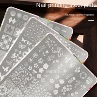 Wanji Kit Professionnel de Plaques de Stamping pour Ongles – Motifs Floraux, Dentelle, Nœuds, Carreaux – Gabarit de Manucure et Planche de Support pour Nail Art