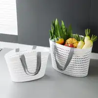 Bolsa de compras multifuncional, cesta de baño pequeña y portátil, organizador de aperitivos de plástico para el hogar, cesta de almacenamiento