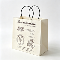 Sacs cadeaux vintage pour le thé de l'après-midi, sacs d'emballage pour boulangerie et thé au lait à emporter