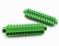 Connecteur mâle AOSI vert avec oreilles de fixation, bornier enfichable 2EDGKM/15EDGKM, pas de 3,5/3,81 mm, 8A 300V, 2P-24P