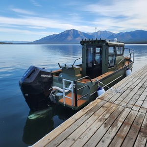 Barco <span class=keywords><strong>de</strong></span> Pesca <span class=keywords><strong>de</strong></span> Aluminio <span class=keywords><strong>de</strong></span> 7.5M (25 pies), Casco en V Profunda, Barco <span class=keywords><strong>de</strong></span> Patrulla con Cabina y Motor, Barco Deportivo Walk Around en Venta - Product Image 2