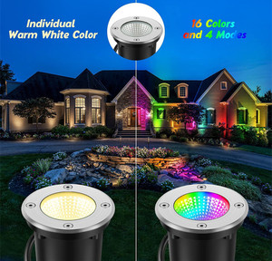 Projecteur <span class=keywords><strong>LED</strong></span> <span class=keywords><strong>Encastrable</strong></span> RGB 10W pour <span class=keywords><strong>Sol</strong></span> Extérieur, Étanche, Lumière Souterraine pour Cour, Marche, Parc, Allée et Chemin, Lampe de <span class=keywords><strong>Sol</strong></span> 110V - Product Image 3