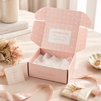 Boîte d'expédition en carton ondulé rose clair personnalisée avec impression intégrale pour l'e-commerce, emballage cadeau pour vêtements et cosmétiques