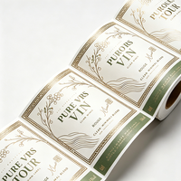 Fabricant Jinyu, vente en gros d'étiquettes personnalisées élégantes avec logo, imperméables, pour boîte de vin mousseux