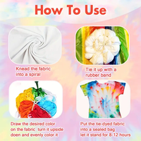TIMESRUI Kit de teinture réactive en fibre professionnelle résistante au lavage et non toxique à l'eau froide pour les t-shirts en coton/soie bricolage