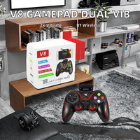 Manette de jeu mobile sans fil BT à double vibration Game V8 pour téléphones mobiles