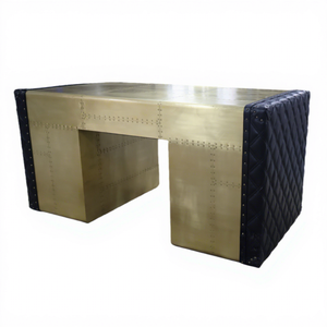OEM ODM Lujo Calidad Metal Latón Cool Industrial <span class=keywords><strong>Escritorio</strong></span> <span class=keywords><strong>de</strong></span> oficina <span class=keywords><strong>Mesa</strong></span> ejecutiva con almacenamiento Más cajones Muebles <span class=keywords><strong>de</strong></span> aviación - Product Image 5