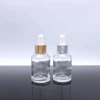 Bouteilles d'échantillons en verre de 30 ml avec bouchon en caoutchouc, compte-gouttes, flacon d'huile essentielle transparent givré, bouteilles vides, liquide essentiel