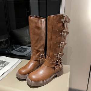 <span class=keywords><strong>Botas</strong></span> Altas <span class=keywords><strong>de</strong></span> <span class=keywords><strong>Plataforma</strong></span> Estilo Vaquero Occidental para Mujer, Color Marrón, <span class=keywords><strong>con</strong></span> <span class=keywords><strong>Pelo</strong></span> Maillard, para Verano, Venta al por Mayor <span class=keywords><strong>de</strong></span> Fábrica - Product Image 5