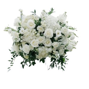 Promotion : boules de fleurs géantes en soie, 50 cm, 60 cm, 70 cm et 80 cm, orange brûlé et blanc, pour centres de table de mari - Product Image 6