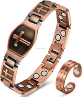 Aimants haute puissance thérapie énergétique soulagement de la douleur arthrite réglable 100% Bracelet magnétique en cuivre pur pour hommes bijoux de santé
