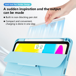 เคส <span class=keywords><strong>iPad</strong></span> รุ่นที่ 10/11 A16 Air 5 10.9 <span class=keywords><strong>Pro</strong></span> 11 นิ้ว M2/M3/M4 แบบแม่เหล็กพับได้ ป้องกันการกระแทก พร้อมที่วางปากกา ดีไซน์เฉพาะ - Product Image 4