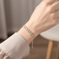Edler Schmuck Schneeflocke Zirkon Perle Armband Sterling Silber Blumen armband Frauen