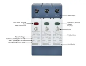 plug-in DC SPD solar surge protector dc spd 1000v lightning pv 2 pole surge arrester T2 Surge Protective Device