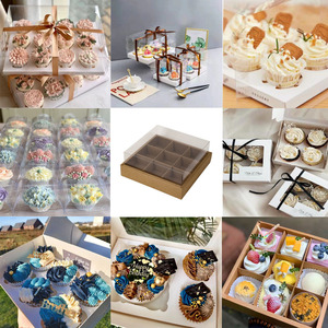 Boîtes à pâtisserie transparentes pour cupcakes, tartes aux œufs, desserts, pâtisseries, vente chaude, mode, ouverture de fenêtre, emballage - Product Image 4