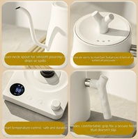 Bouilloire électrique intelligente à température constante en acier inoxydable et PVC, écologique, style américain, col de cygne, avec contrôle multi-températures