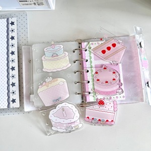 Séparateur de pages en papier mignon, rose pastel, style gâteau, pour classeur à anneaux, page d'index, séparateur transparent, impression numérique - Product Image 1