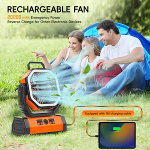 Ventilador de Camping para Exteriores 2026 de Última Tendencia con Batería de Larga Duración de 20000mAh y Luz LED al por Mayor - Product Image 3