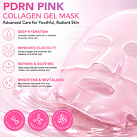 MasaiGGe Masque facial en gel rose au collagène PDRN ADN de saumon avec 300da de collagène pour éclaircir, revitaliser, raffermir visiblement et lisser la peau
