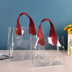 Borsa trasparente trasparente con manico in PVC di alta qualità borse per la spesa trasparenti piccola borsa regalo a mano Daisy - Product Image 4