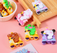 Accesorios de resina mixta con figuras de oso, conejo, gato, perro, rana, estilo Kawaii, de base plana, para slime, decoración de fundas de teléfono, horquillas y manualidades de Navidad
