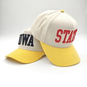 Casquettes de baseball Oxford personnalisées avec logo brodé en relief, design bicolore 3D et motif à pois ajustable - Product Image 1