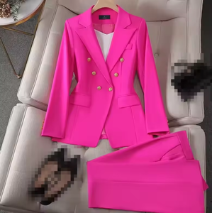 <span class=keywords><strong>Set</strong></span> di <span class=keywords><strong>Blazer</strong></span> da donna abiti eleganti da ufficio 2 pezzi Slim <span class=keywords><strong>Blazer</strong></span> a maniche lunghe doppiopetto tailleur pantaloni dritti - Product Image 5