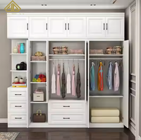 Armoire en bois en promotion, penderie avec tiroirs, organisateur de chambre, grand placard pour usage domestique